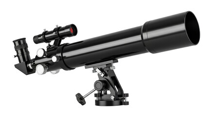 Black Refractor Telescope On Equatorial Mount