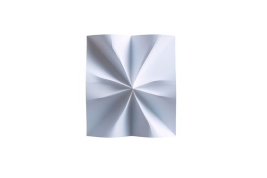 Origami-like folded metallic surface, symmetrical, with radiating lines on black backdrop