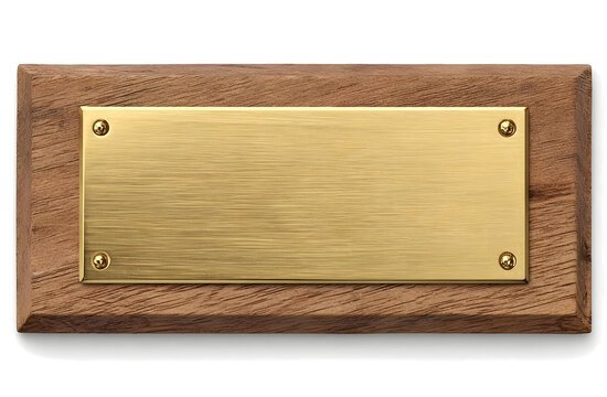 An elegant wooden plaque with a blank brass plate, perfect for engraving names or messages. Ideal for awards, recognition, or personal use.