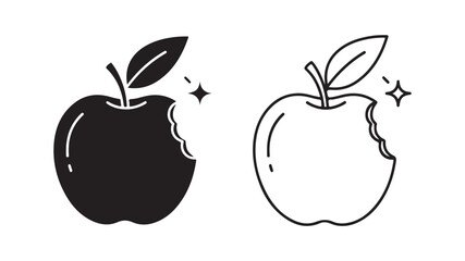 Bitten apple icon with transparent background