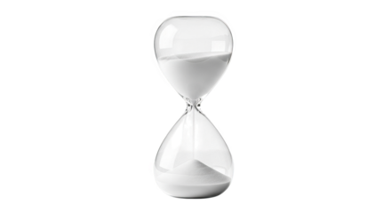 White Hourglass On Black Background Time Concept