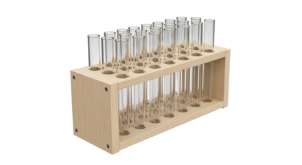 Wooden Test Tube Rack With Glass Tubes