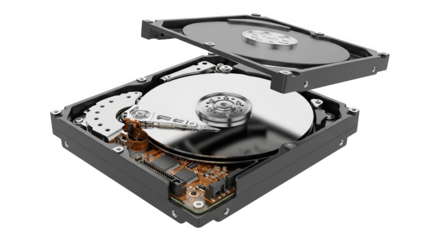 Open Hard Disk Drive Internal Components