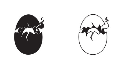 Broken eggshell with hatching chick, isolated