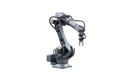 Industrial Robot Arm 3d Render On Black Background
