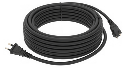 Black Power Cord Extension Cable Reel