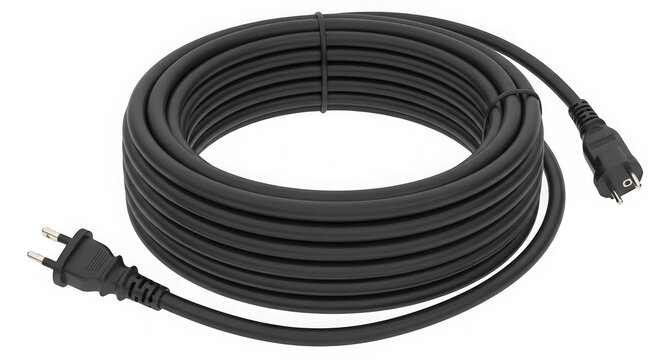 Black Power Cord Extension Cable Reel