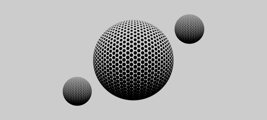 Halftone circle frame patterns, black white circular halftone dot pattern.