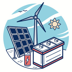 Renewable Energy and Solar Icon Pack Vector