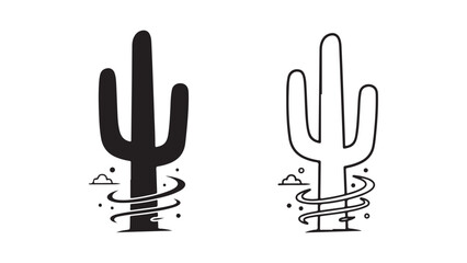 Obraz premium Cactus icon with transparent background