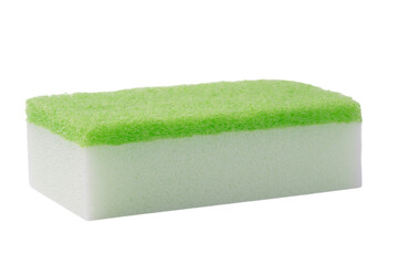 透明背景（png）に緑色の食器洗い用スポンジ