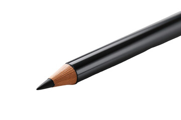 Close-up shot of a sharpened black pencil against black background