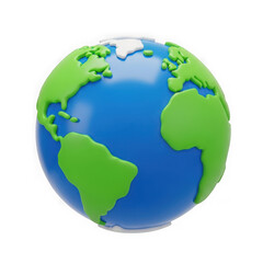 Stylized cartoon earth globe with continents on black background