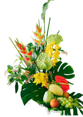 Flowers and Fruit Art Arrangement