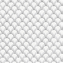 Dragon scale pattern, Japanese Seigaiha design. Traditional wave motif background
