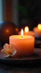Soft Candlelight Glow Warm and Inviting Ambiance for Relaxation, Spa, and Romance
