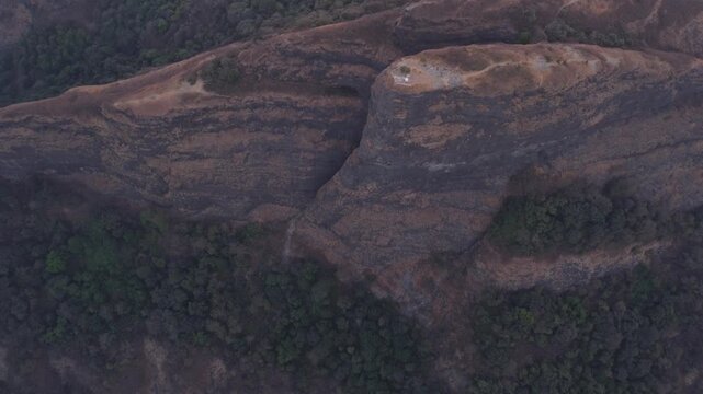 Sahyadri mountain range, Maharashtra, Dukes Nose in Lonavala, Drone shot