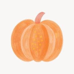 Vibrant hand-painted pumpkin illustration.