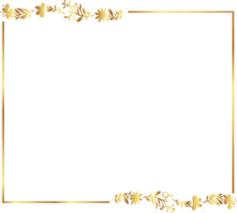 frame with leaves gold border Golden Border Warm Color Frame	

