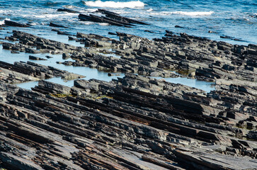 rocky shore of the Arctic Ocean without people