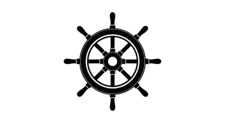 Abstract Geometric Design Featuring a Circular Emblem with Spokes on a Black Background