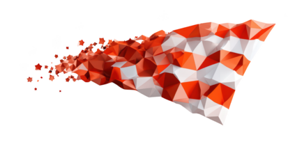 Abstract 3D geometric shape bursts with a colorful, fractured design