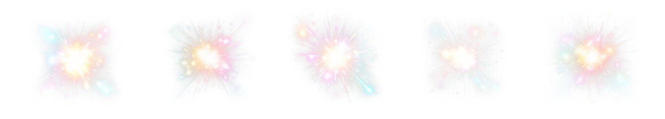 Cosmic, nova, explosion, iridescent, colours, radiant light create astral glow. PNG burst sparkles...