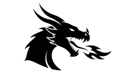 Majestic Dragon Fire Breathing Mythical Creature Fantasy Art Design