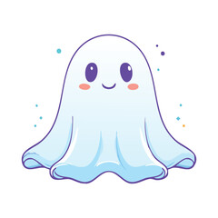 Obraz premium Cute Ghost Icon – Yoga Meditation - Ready to use