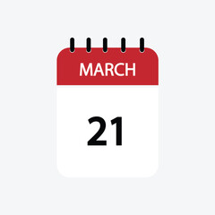 21 march calendar march calendar vector illustration