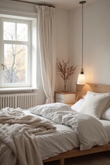 Serene Bedroom Retreat Light-Filled Comfort and Cozy Ambiance