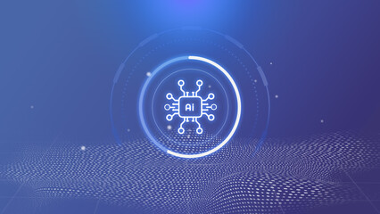 Conceptual representation of artificial intelligence technology with digital elements in a futuristic design