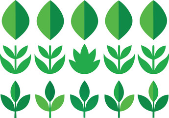 Geometric green leaf patterns in rows