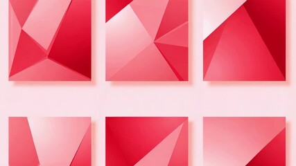 Three red geometric abstract designs with triangular shapes pattern art - Powered by Adobe