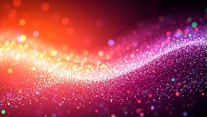 High detail multicolor sparkling glitter with luminous bokeh diagonal design 4K festive stock background