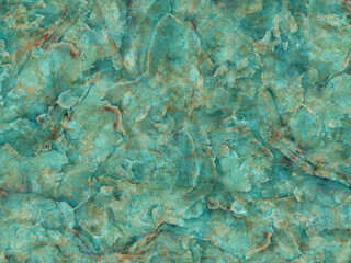 Abstract colorful marble texture background, natural pattern in blue-green color.