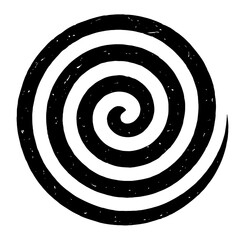 Distressed Hypnotic Spiral Vector Icon - Grungy Symbol of Motion, Hypnosis, and Illusion