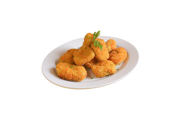 Golden Brown and Crispy Chicken Nuggets on a Plate