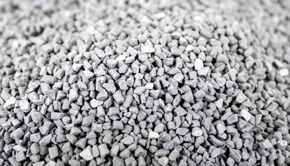 Close-up of small, gray, granular material