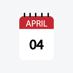 4 april calendar april calendar vector illustration