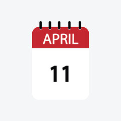 11 april calendar april calendar vector illustration