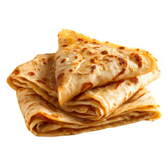 A Stack of Crispy Parathas on a Transparent Background