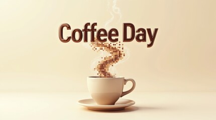 Celebrating coffee day brewed delights in a cozy  artistic displays warm atmosphere and inviting experience
