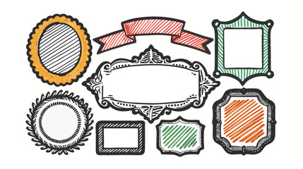Hand-Drawn Frame Collection Vintage & Modern Design Elements 