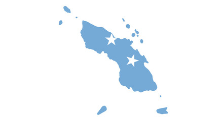 Map of Seychelles with Blue and White Stars Illustration for Travel and Geography