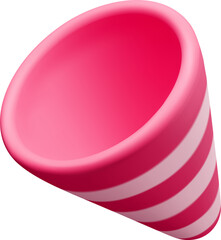 Colorful 3D Cone with Striped Design