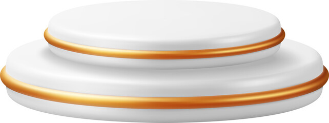Elegant 3D Display Pedestal with Gold Accents