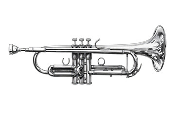 Fototapeta premium Detailed illustration of a vintage brass trumpet isolated on transparent background