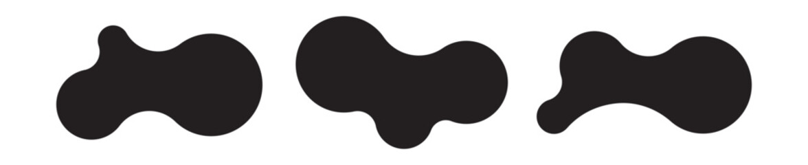 Set of abstract metaball shapes