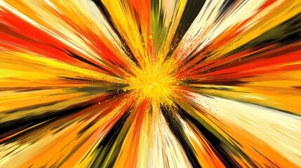 Dynamic Burst of Energy: An Abstract Explosion of Warm Colors and Motion
